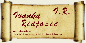 Ivanka Riđošić vizit kartica